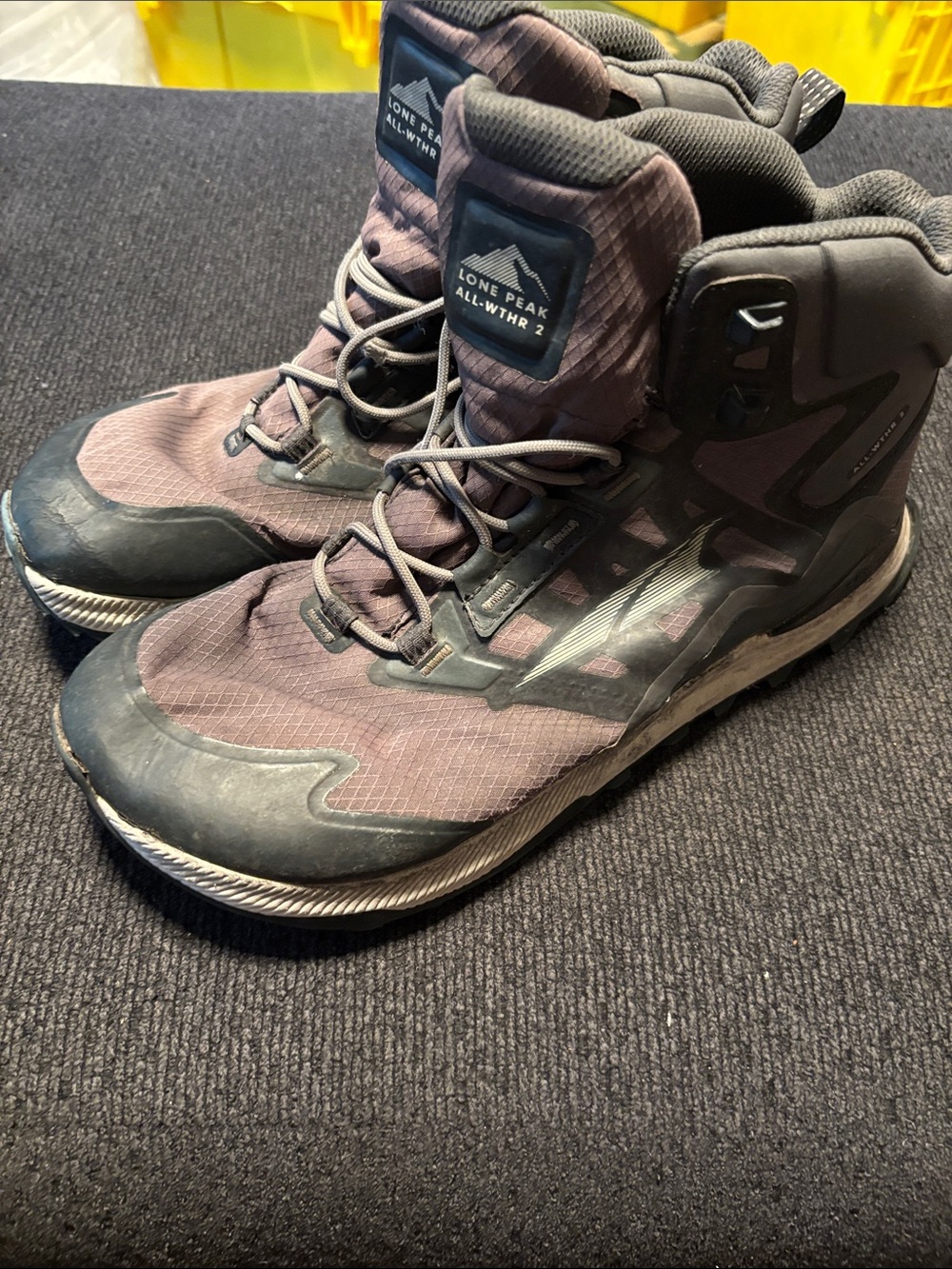 Altra Men's High-Cut Trail Boots in Dark Purple and Black